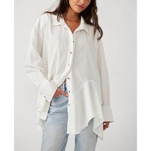 NWT FREE PEOPLE Freya Poplin Tunic / Optic White